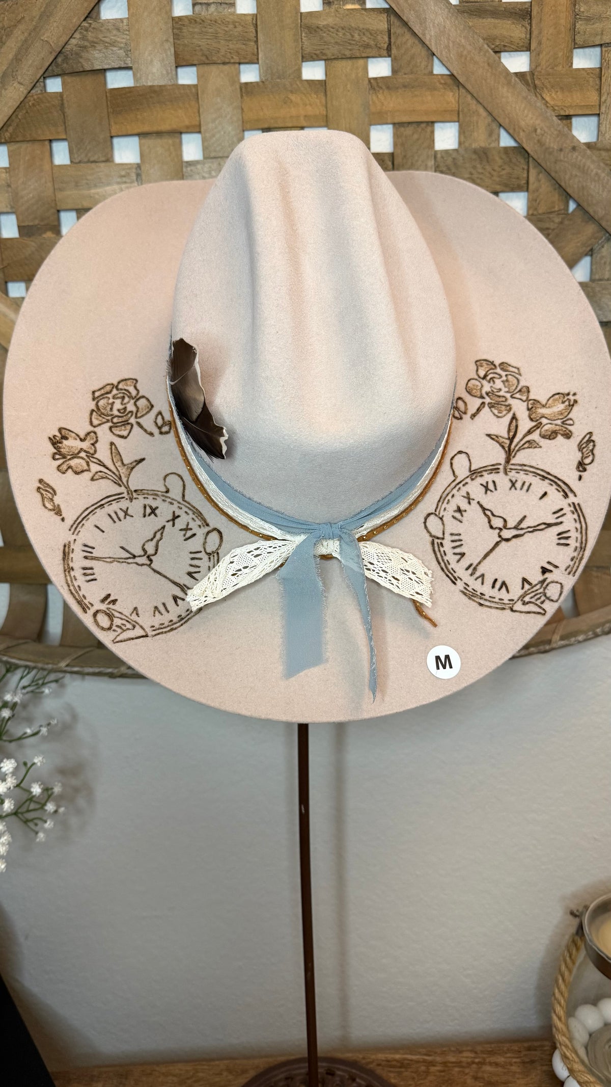 Felt custom hand burned cowboy hat