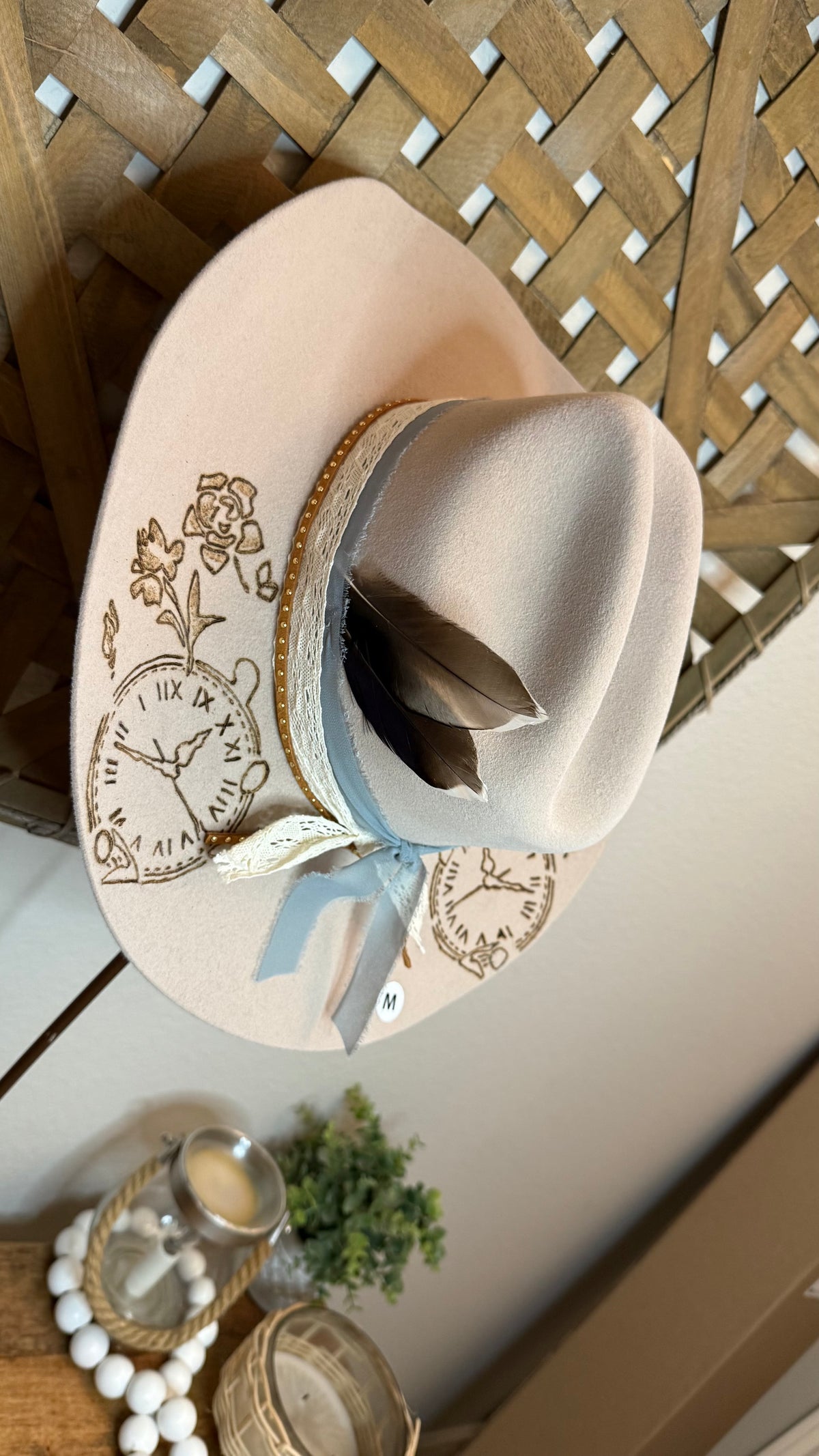Felt custom hand burned cowboy hat